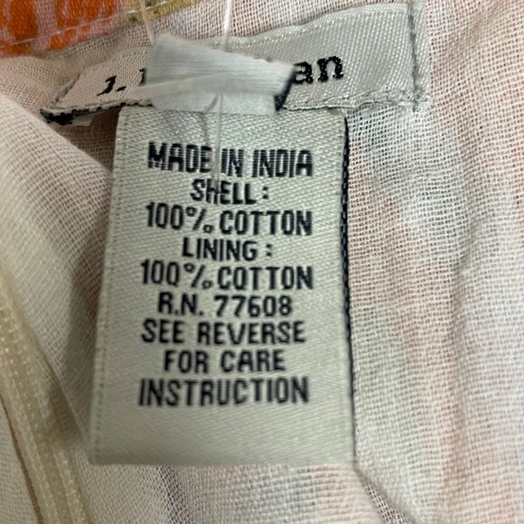 J. Peterman Gauzy Floral Midi Skirt Sz 6 Tiger Lily Cotton Spring Easter - FLAW! - Picture 7 of 9